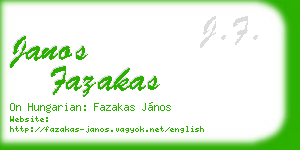 janos fazakas business card